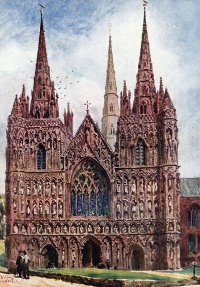 Lichfield, a Frente Oeste (lito colorido) de William Wiehe Collins