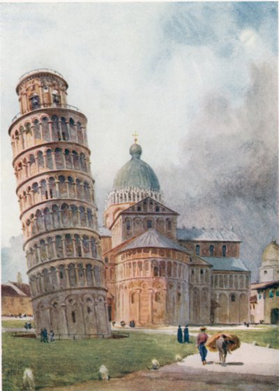 Pisa. O Campanile e Duomo (cor litho) de William Wiehe Collins