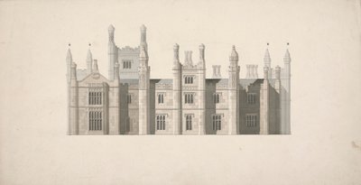 Elevação de uma Proposta de Design para as Faculdades de Cambridge de William Wilkins