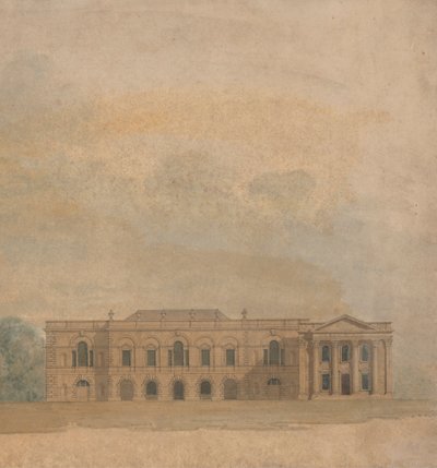 Elevação de uma Proposta de Design para as Faculdades de Cambridge de William Wilkins