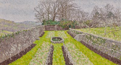 Pool Garden, Inverno, 2019 (óleo sobre tela) de William Wilkins