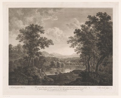 Paisagem com pastores e gado junto a um lago
Segundo Premium Landscape de William Woollett