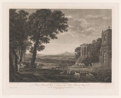 Paisagem com pai de Psique sacrificando em frente ao templo de Apollo
O Templo de Apollo (título sobre o objecto) de William Woollett