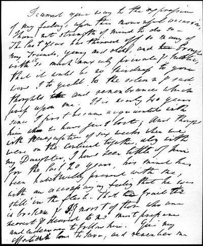 Carta de condolências a Henry Nelson Coleridge pela morte de seu tio e sogro, Samuel Taylor Coleridge em 25 de julho de 1834, 29 de julho de 1834 (caneta e tinta sobre papel) de William Wordsworth