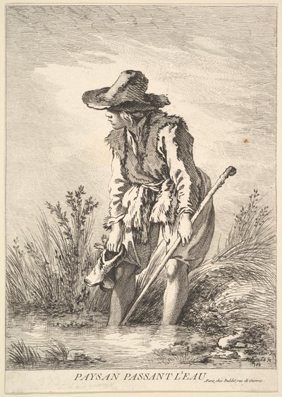 Camponês que atravessa a água, 1786. de William Wynne Ryland