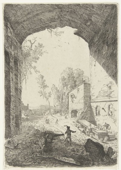 Pousada na Grotta della Ninfa Egeria de William Young Ottley