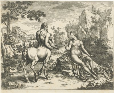 Ocyrhoe prevê o destino de Quíron e Asclepius de William Young Ottley