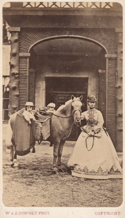Princesa Alexandra com o príncipe Albert Victor e o príncipe George de William and Daniel Downey