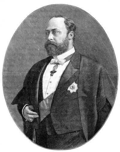 O Príncipe de Gales em suas vestes como Bencher do Templo Médio, 1900. de William and Daniel Downey