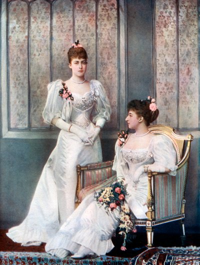 A princesa Victoria e a princesa Charles da Dinamarca, final do século XIX. de William and Daniel Downey