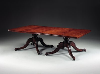 Mesa de jantar de dois pedestal irlandesa George IV, c.1825 (mogno) de Williams and Gibton (attr. to) Mack