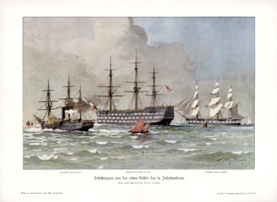 Tipos de navios da primeira metade do século XIX, 1900. de Willy Stöwer