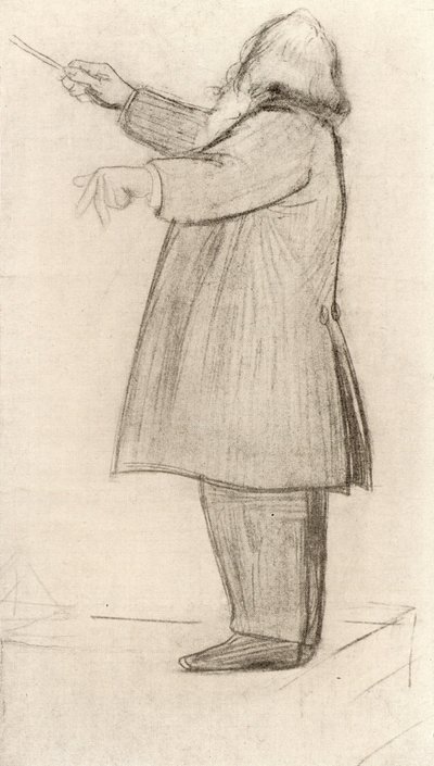 Johannes Brahms (1833-1897) Compositor alemão, maestro (desenho) de Willy von Beckerath