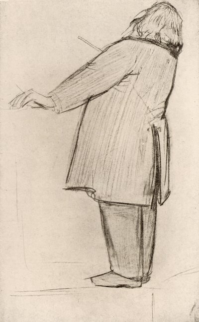 Johannes Brahms (1833-1897) Compositor alemão, maestro (desenho) de Willy von Beckerath