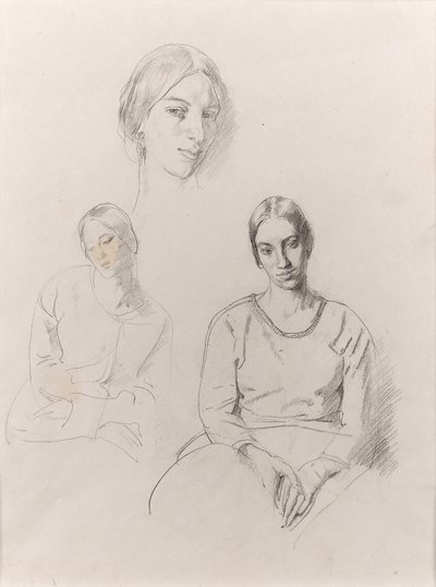 Autorretrato (lápis sobre papel) de Winifred Knights