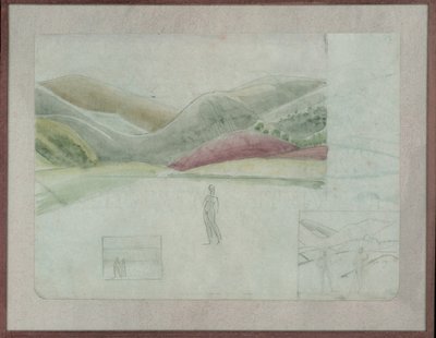 Estudo para a Santissima Trinita, c.1924 (lápis e aguarela sobre papel) de Winifred Knights