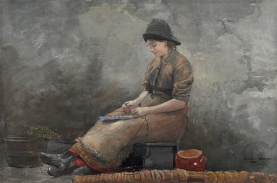 Uma Fishergirl Linhas de Isco de Winslow Homer