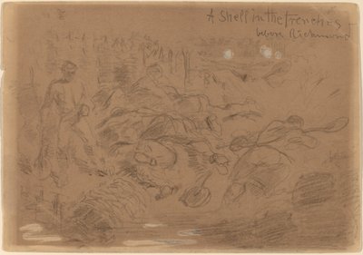 Uma concha nas trincheiras antes de Richmond [reto] de Winslow Homer