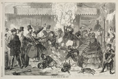 Uma corrediça de neve na cidade, 1860. de Winslow Homer