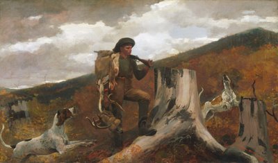 Um caçador e cães de Winslow Homer