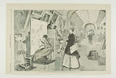 Estudantes de arte e copistas na Galeria do Louvre, Paris de Winslow Homer