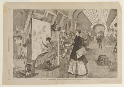 Estudantes de arte e copistas na galeria do Louvre, Paris de Winslow Homer