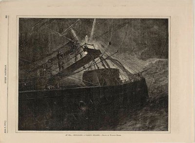 No Sea-Signalling a Passing Steamer de Winslow Homer