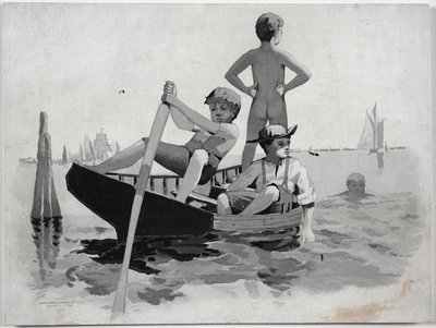 Natação para rapazes, Gloucester Harbor de Winslow Homer