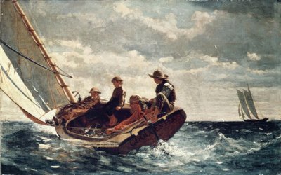 Breezing Up (A Fair Wind) - 1876 - 61,5 × 97 cm - óleo sobre tela de Winslow Homer