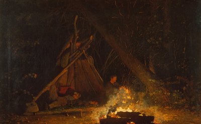 Fogueira de acampamento, 1880. de Winslow Homer