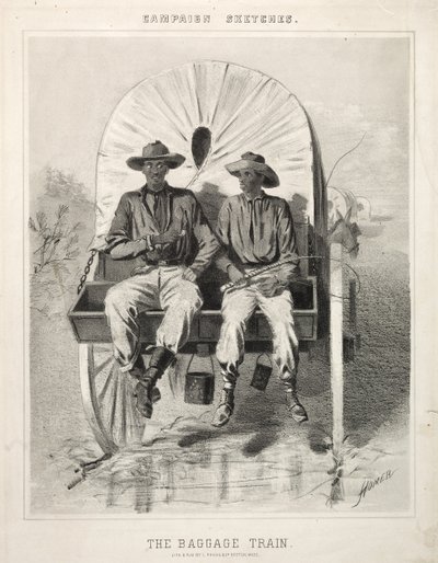 Esboços da campanha: O trem de bagagem, 1863. de Winslow Homer