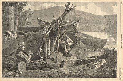 Acampando nas Montanhas Adirondack, de Harper de Winslow Homer