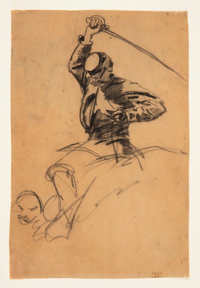 Soldado de cavalaria com espada a cavalo de Winslow Homer