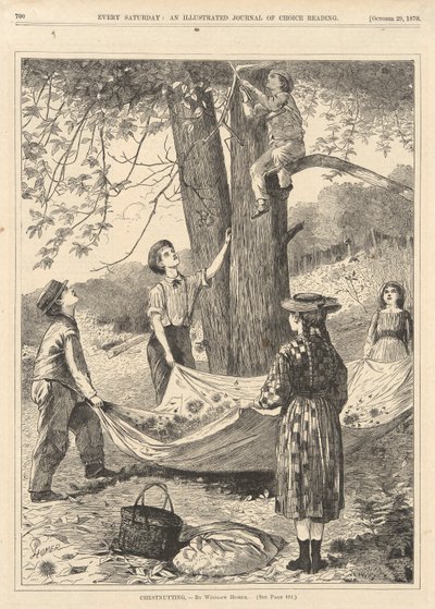 Castanheiro, de Todos os Sábados, 29 de Outubro de 1870 de Winslow Homer