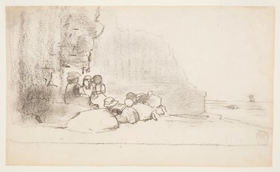 Crianças brincando à beira-mar, Cullercoats, Inglaterra de Winslow Homer