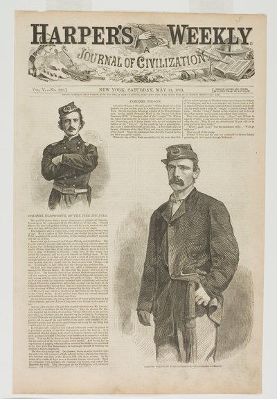 Coronel Wilson, da Brigada de Wilson, e Coronel Ellsworth, dos Zouaves de Fogo de Winslow Homer