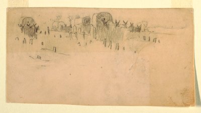 Desenho, Comboio de Vagões do Exército, 1862 de Winslow Homer