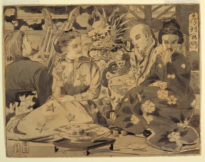 Desenho, Festa Internacional do Chá, ca. 1867 de Winslow Homer