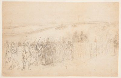 Desenho, Coluna de Infantaria em Marcha, ca. 1862 de Winslow Homer