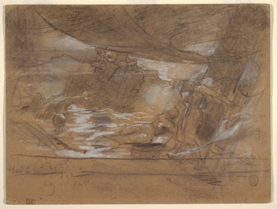 Desenho, convés de navio com duas mulheres, possivelmente 15 de julho de 1886 de Winslow Homer