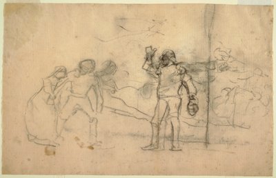 Desenho, esboço para "The Wreck", uma pintura a óleo datada de 1896 no Instituto Carnegie, Pittsburgh, PA, 1881 de Winslow Homer