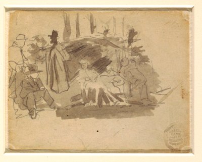 Desenho, Acampamento de soldados, 1862 de Winslow Homer