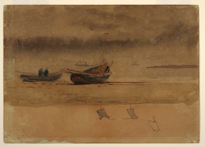 Desenho, vista de popa de dois barcos a remos, Inglaterra, 1881-82 de Winslow Homer