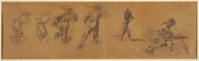 Desenho, Estudos de soldados, 1863-65 de Winslow Homer