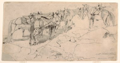 Desenho, Estudo para "Mount Washington" e "The Summit of Mt. Washington", 1869 de Winslow Homer