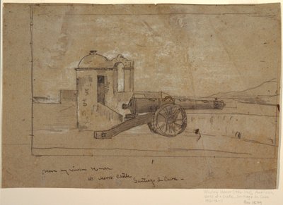 Desenho, Estudo para "Holofote, Entrada do Porto, Santiago de Cuba", 1885 de Winslow Homer