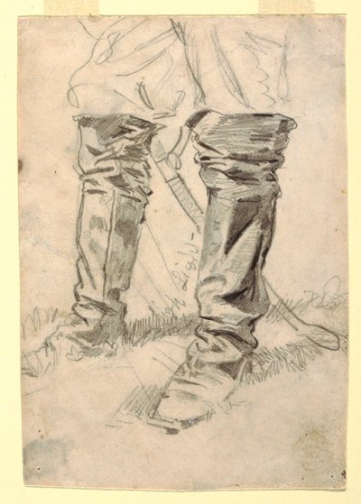 Desenho, Estudo das botas de um oficial de cavalaria, 1862-64 de Winslow Homer