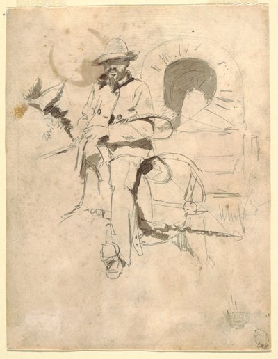 Desenho, Estudo de um condutor de autocarros afro-americano, ca. 1864 de Winslow Homer