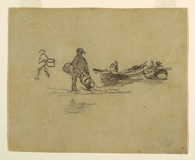 Desenho, Dois Pescadores, Inglaterra, 1881-82 de Winslow Homer