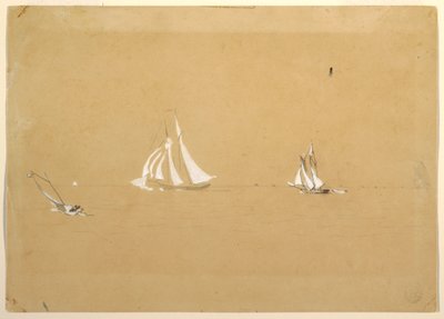 Desenho, Duas escunas, 1880 de Winslow Homer